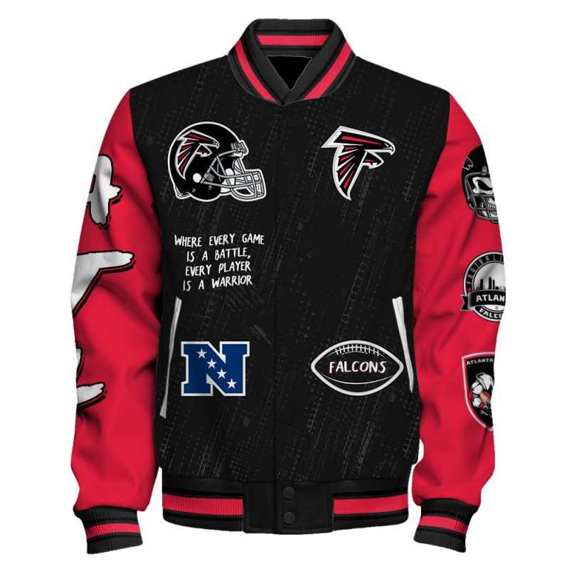 Atlanta Falcons Varsity Jacket Side View