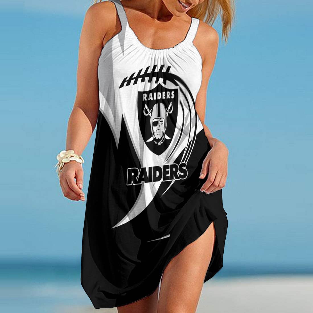 Las Vegas Raiders Beach Dress Front