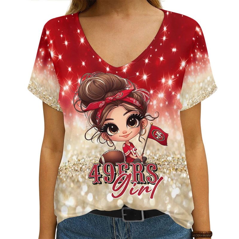 San Francisco 49ers V-neck Women T-shirt Image 1
