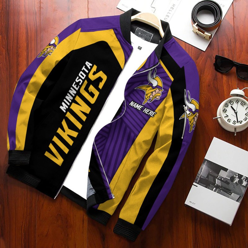 Minnesota Vikings Personalized Bomber Jacket