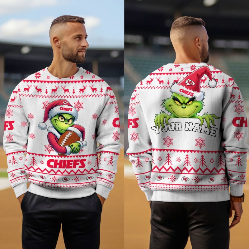 Kansas City Chiefs Ugly Christmas Sweater Outdoor View 4