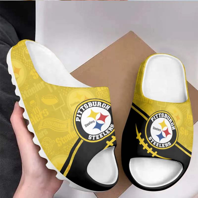 Pittsburgh Steelers Yeezy Slippers Side View