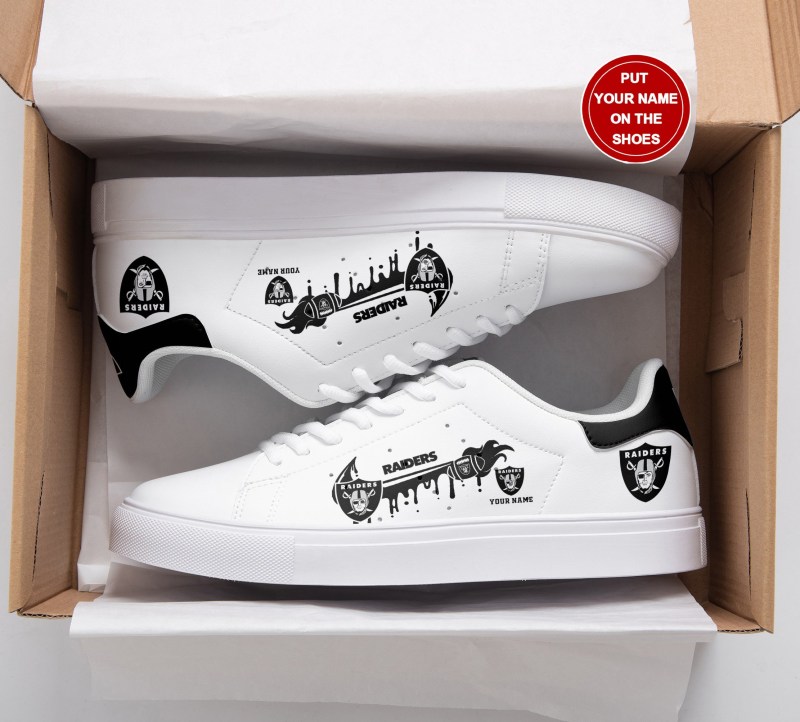 Las Vegas Raiders Personalized SS Custom Sneakers - Side View
