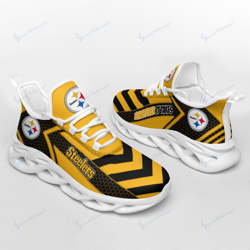 Pittsburgh Steelers Yezy Running Sneakers - Top View