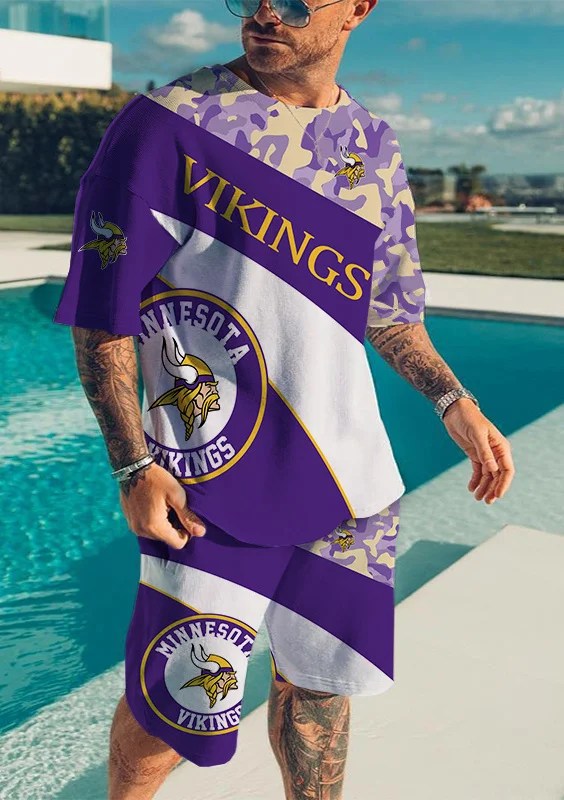 Minnesota Vikings T-Shirt and Shorts AZTS566