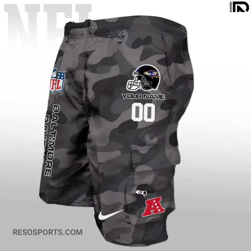 Baltimore Ravens Shorts Back View