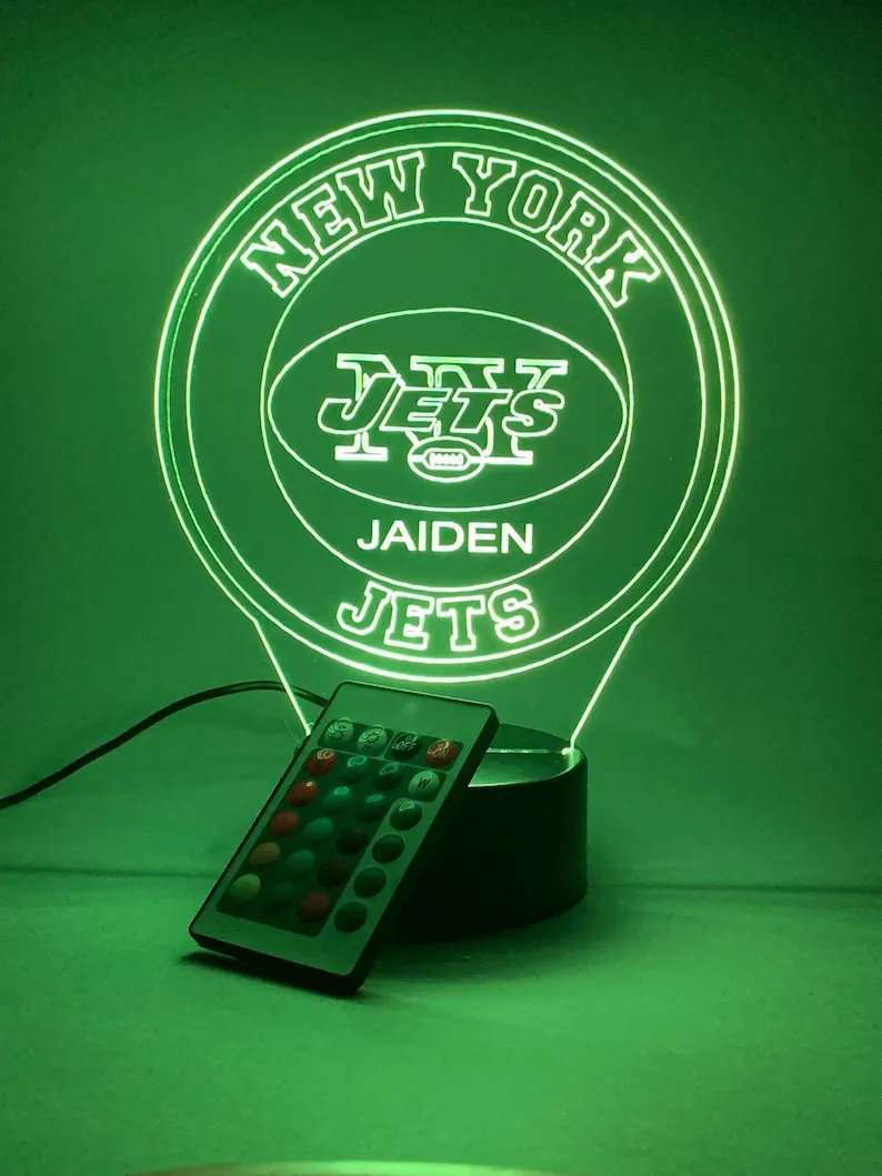 New York Jets Personalized Lamp Display