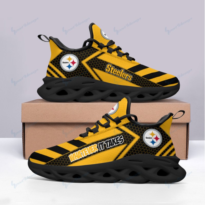 Pittsburgh Steelers Yezy Running Sneakers - Side View