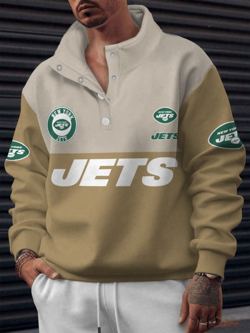 New York Jets Casual Colorful Stand Collar Sweatshirt