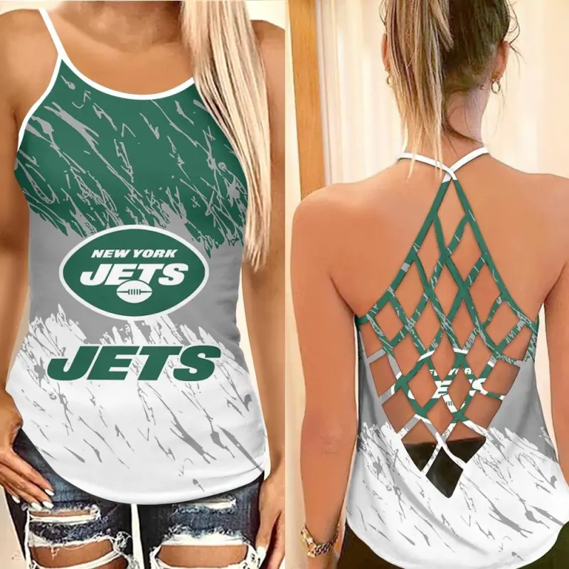 New York Jets Criss Cross Tank Top