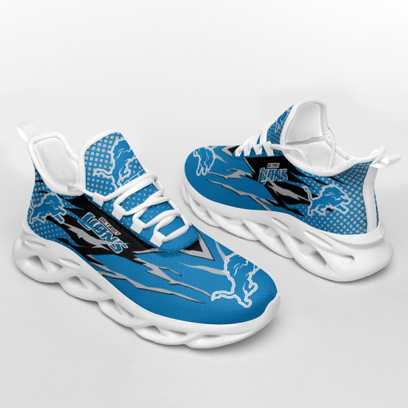 Detroit Lions Yezy Running Sneakers - Back View