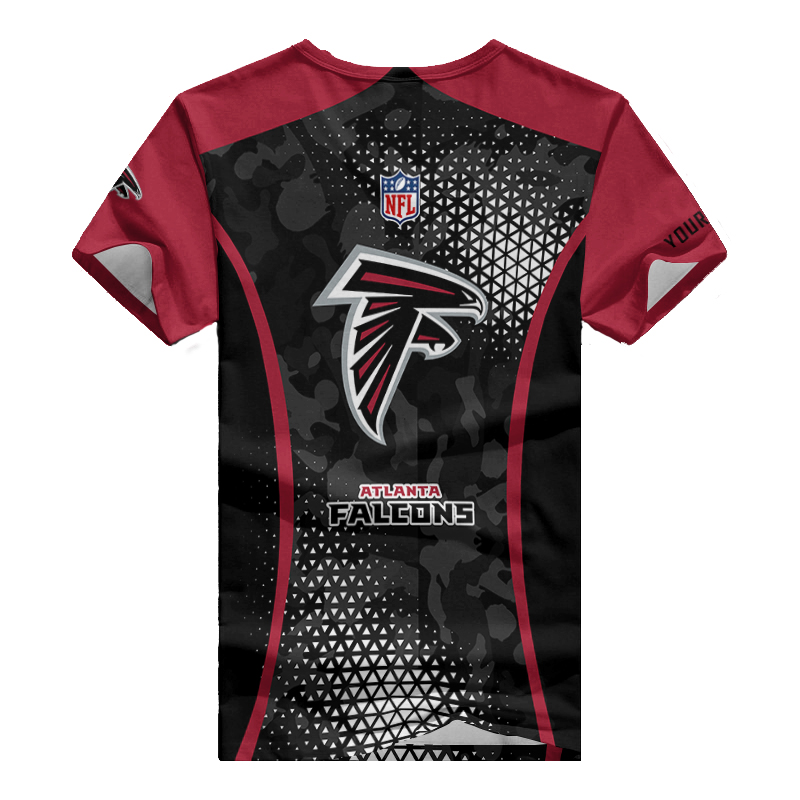 Atlanta Falcons Personalized V-neck Women T-shirt - Back View