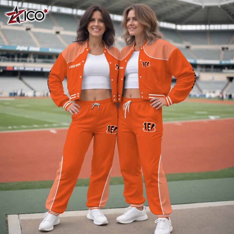 Cincinnati Bengals Combo Crop Varsity Jacket