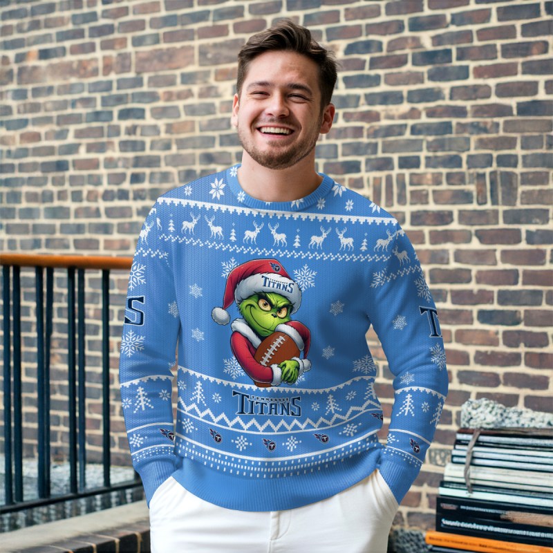 Tennessee Titans Premium Ugly Christmas Sweater Outdoor View 1