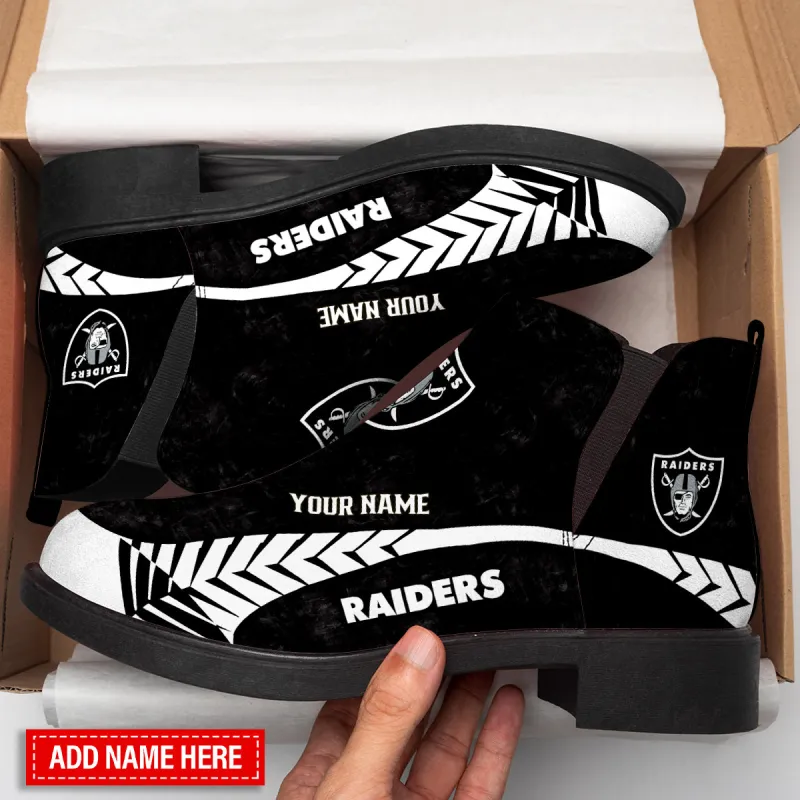 Side View of Las Vegas Raiders Personalized Comfort & Fashion Short Boots