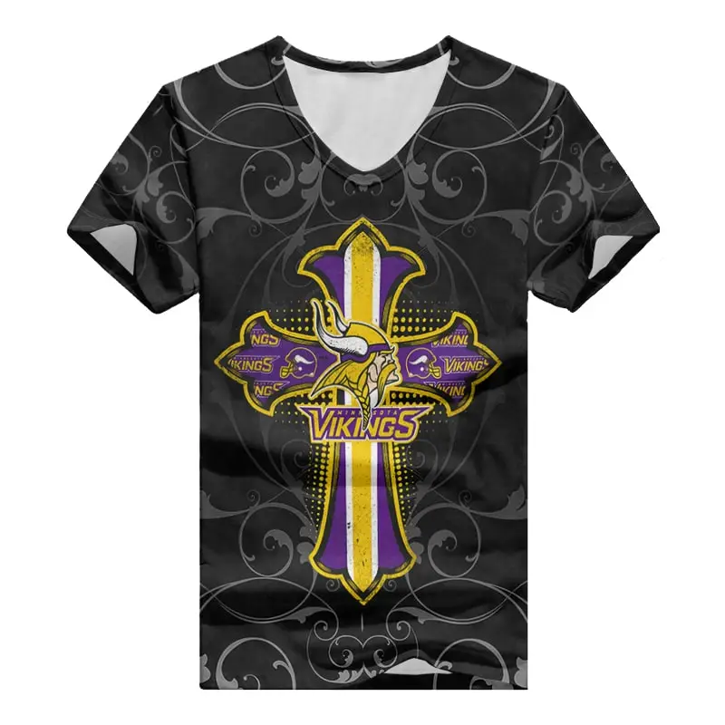 Minnesota Vikings Women's V-neck T-shirt Image 3