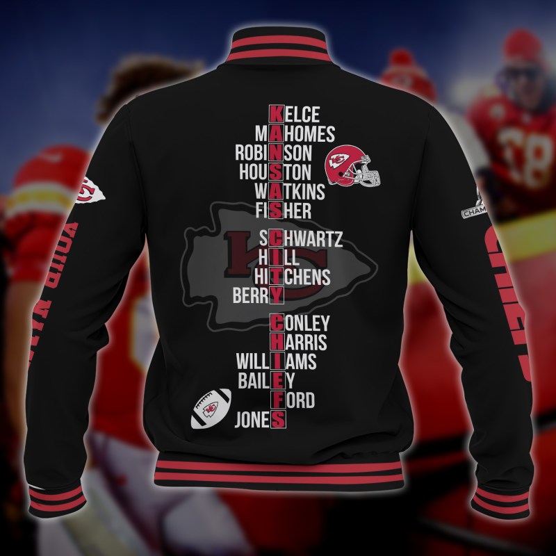 Kansas City Chiefs Baseball Jacket Back View