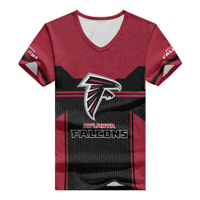 Atlanta Falcons Summer V-neck Women T-shirt