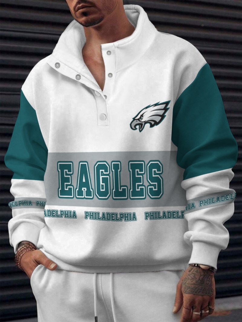 Philadelphia Eagles Casual Colorful Stand Collar Sweatshirt