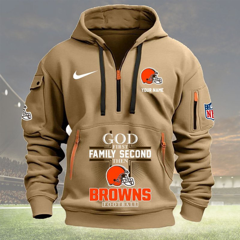 Cleveland Browns Khaki Hoodie