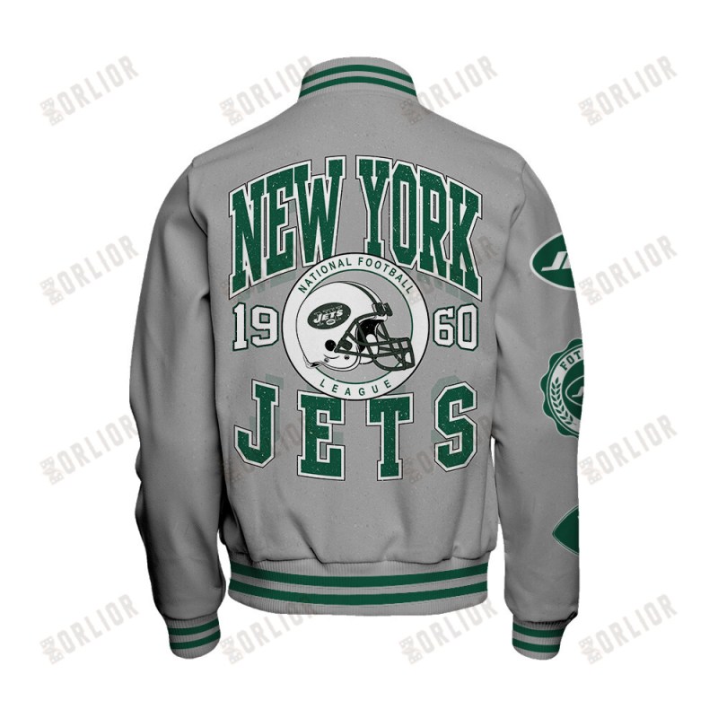 New York Jets Varsity Jacket Back View