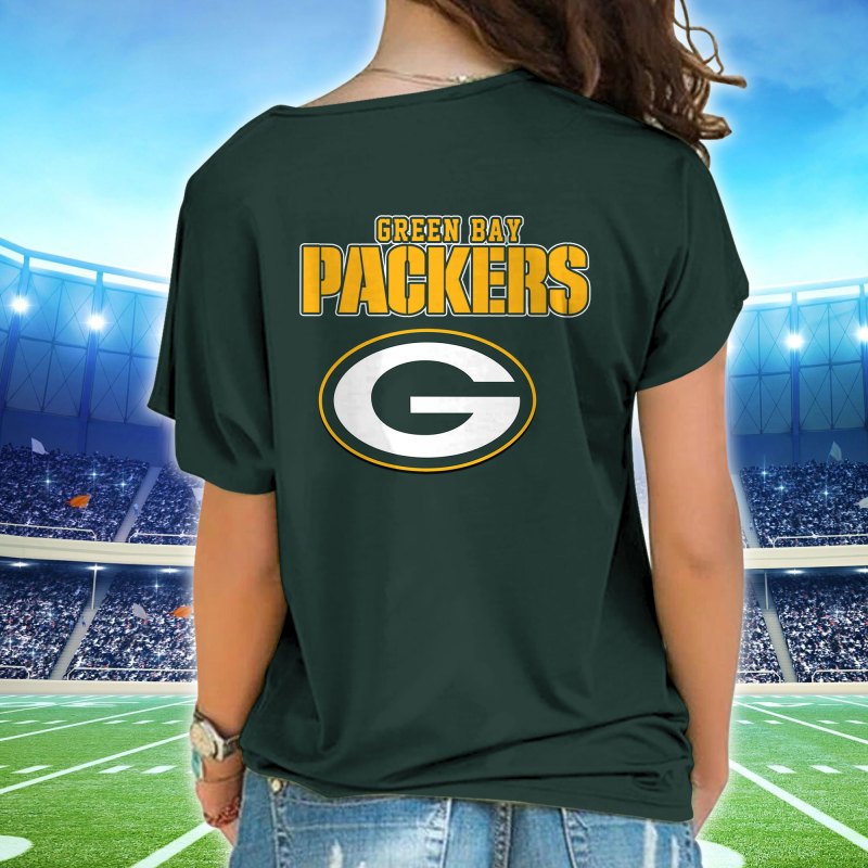 Green Bay Packers Women Cross Strap Shoulder Shirt Back