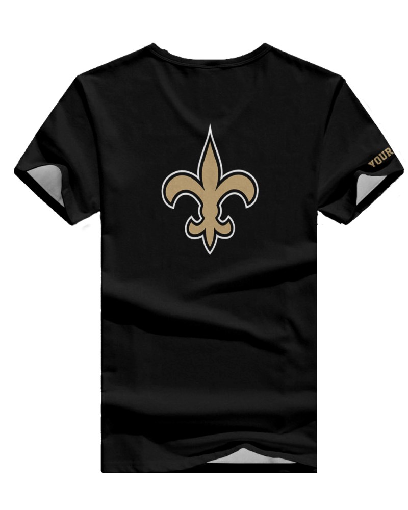 New Orleans Saints Personalized V-neck T-shirt - Back View