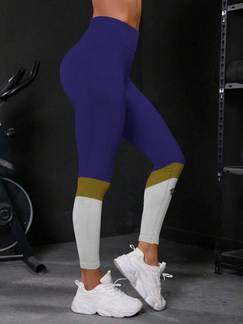 High Waist Printed Leggings - Baltimore Ravens