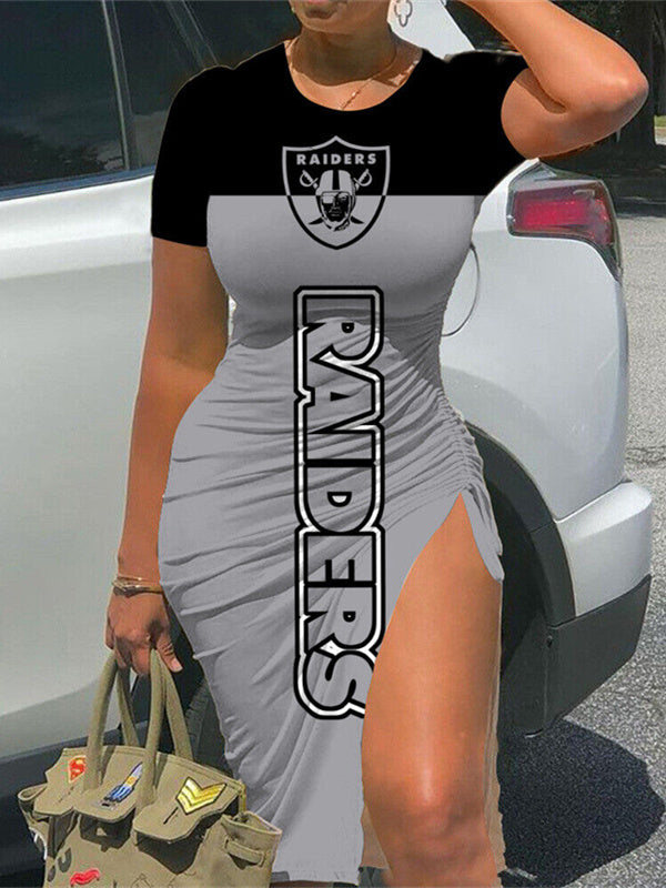 Las Vegas Raiders Slit Bodycon Dress
