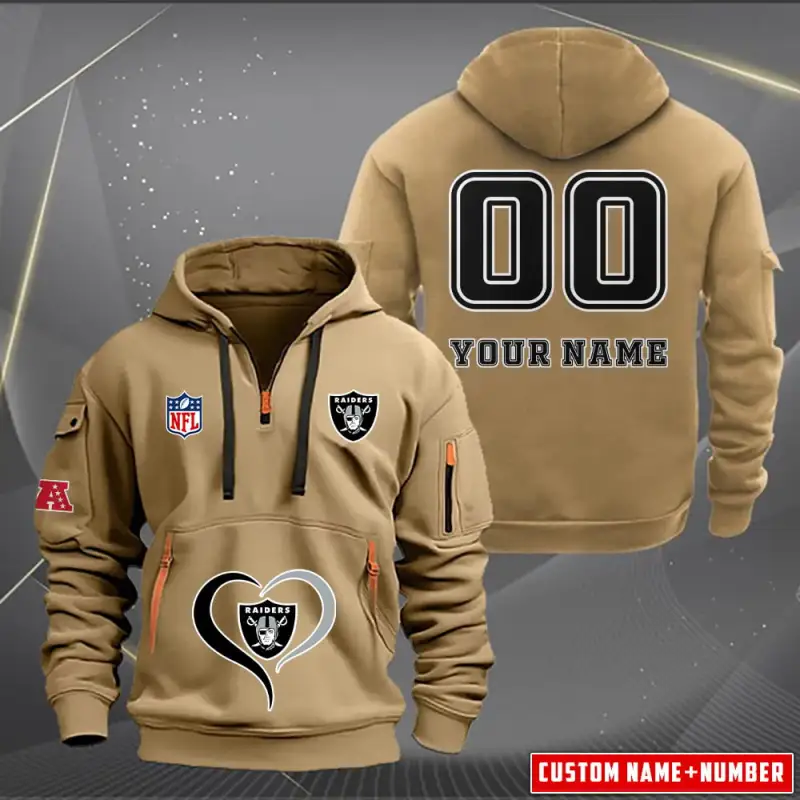 Las Vegas Raiders Quarter Zip Hoodie 3