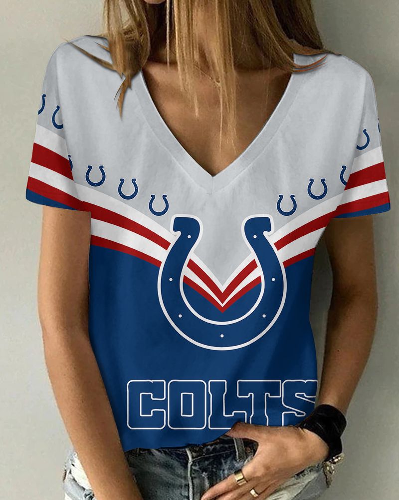 Indianapolis Colts V-neck Women T-shirt Image 2