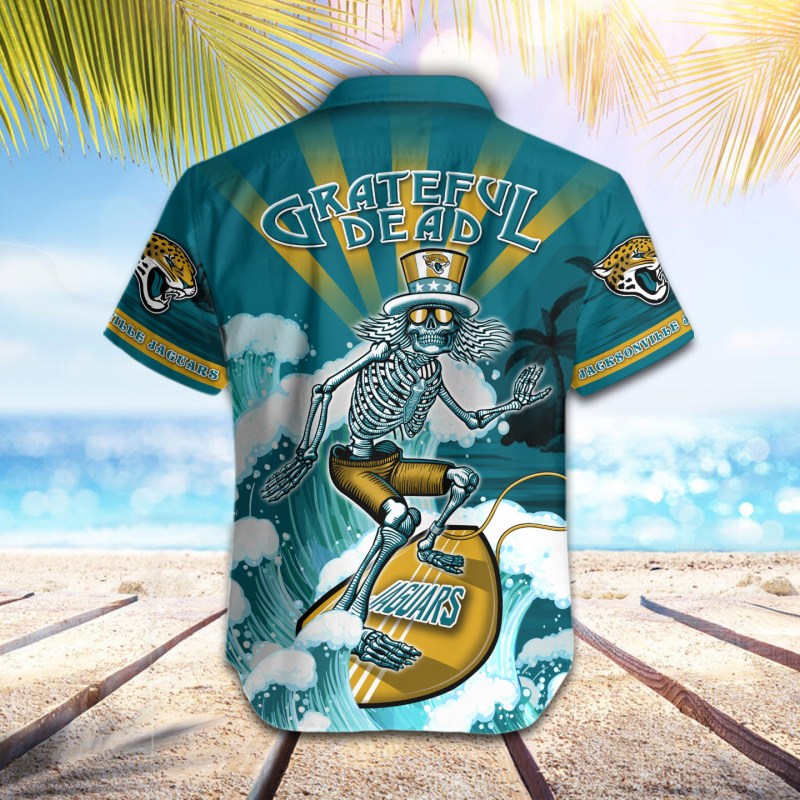 Jacksonville Jaguars Button Shirt back view