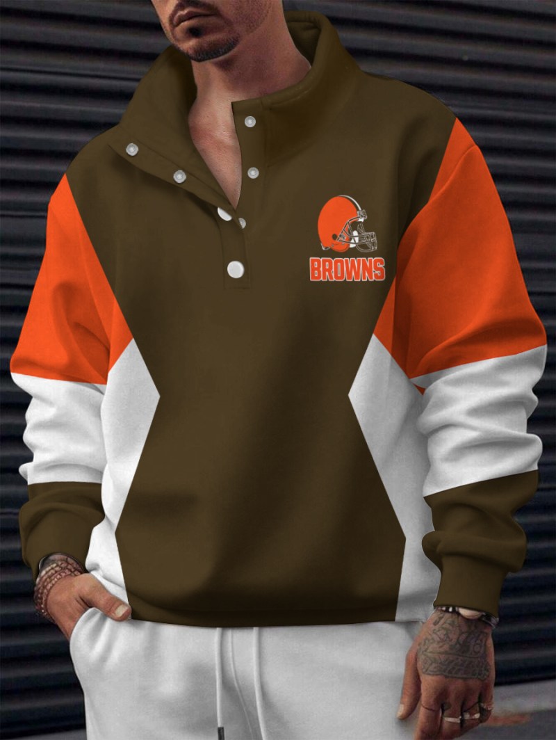 Cleveland Browns Casual Colorful Stand Collar Sweatshirt