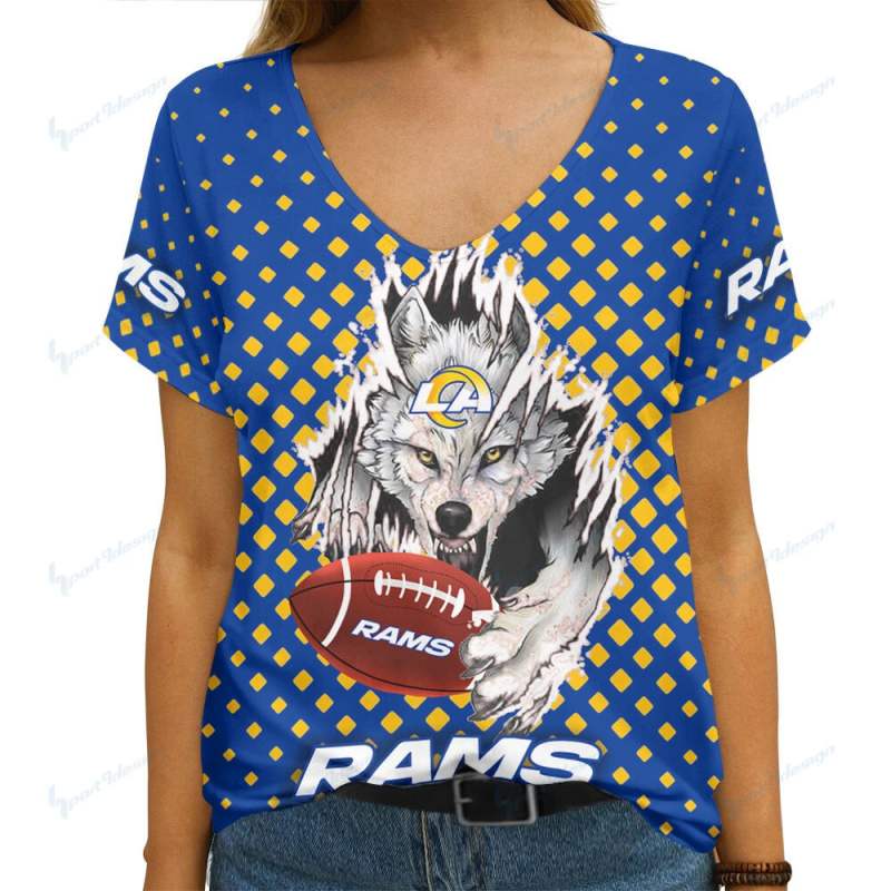 Los Angeles Rams V-neck T-shirt for Women