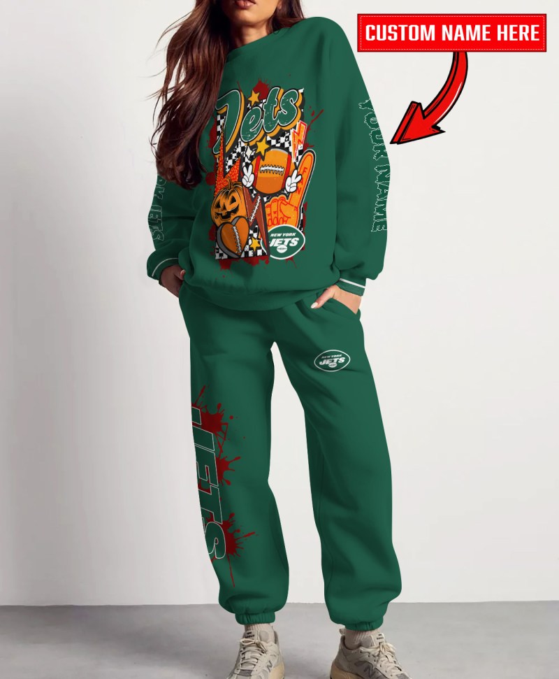 New York Jets Halloween Sweatshirt Sweatpants Set