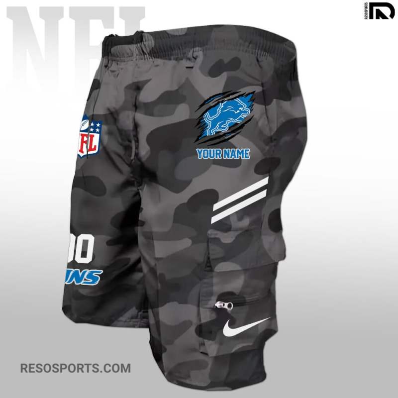 Detroit Lions Personalized Multi-Pockets Men Shorts