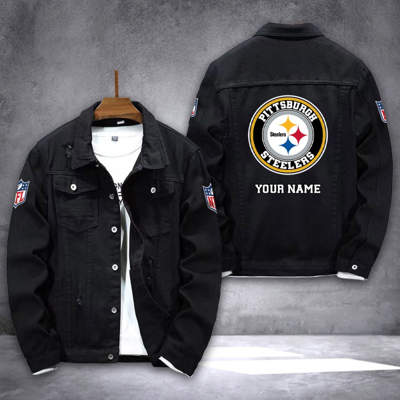 Pittsburgh Steelers Denim Jacket Back View
