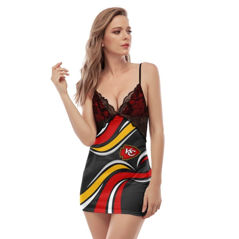 Kansas City Chiefs Lace Back Strap Slip Dress