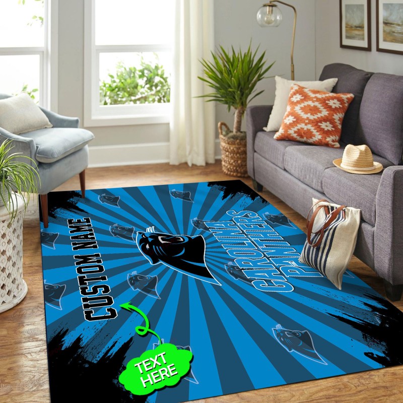 Carolina Panthers Personalized Premium Rectangle Rug 45 - NFL Fan Gear