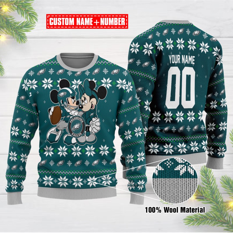 Philadelphia Eagles Personalized Woolen Christmas Sweater