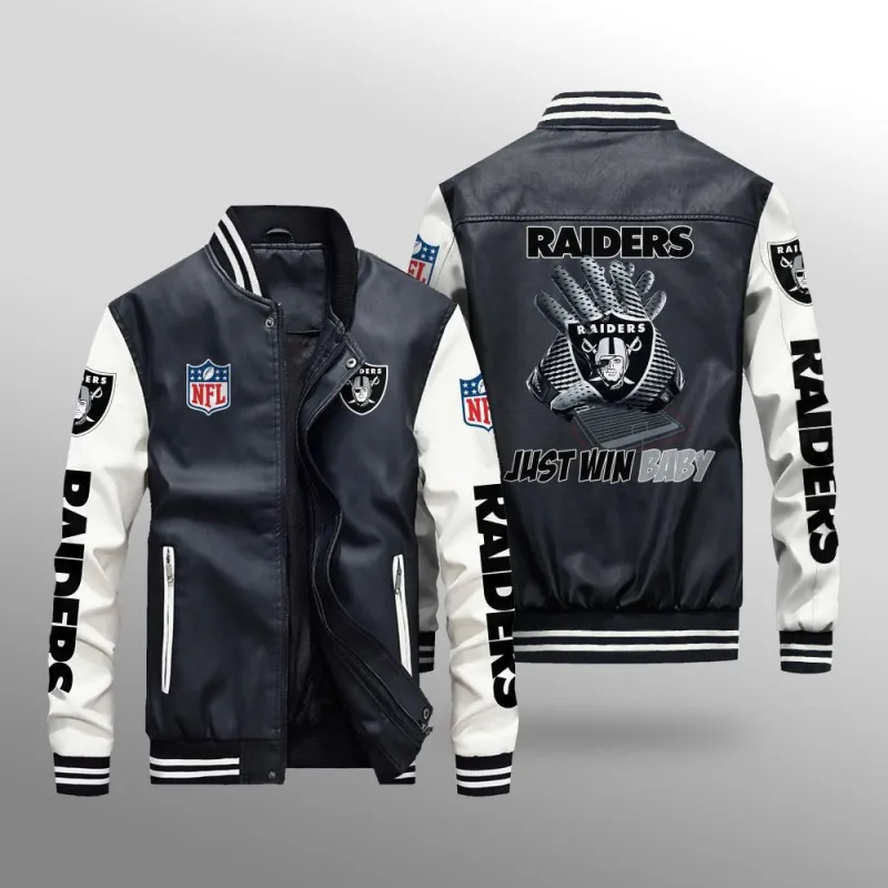 Las Vegas Raiders Leather Bomber Jacket