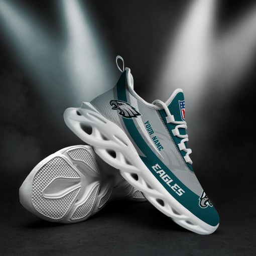 Philadelphia Eagles Personalized Yezy Running Sneakers - Top View