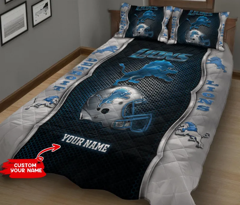 Detroit Lions Quilt Set Detail