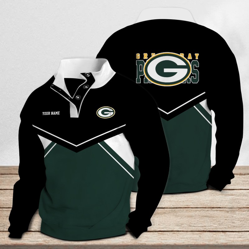 Green Bay Packers Casual Colorful Stand Collar Sweatshirt