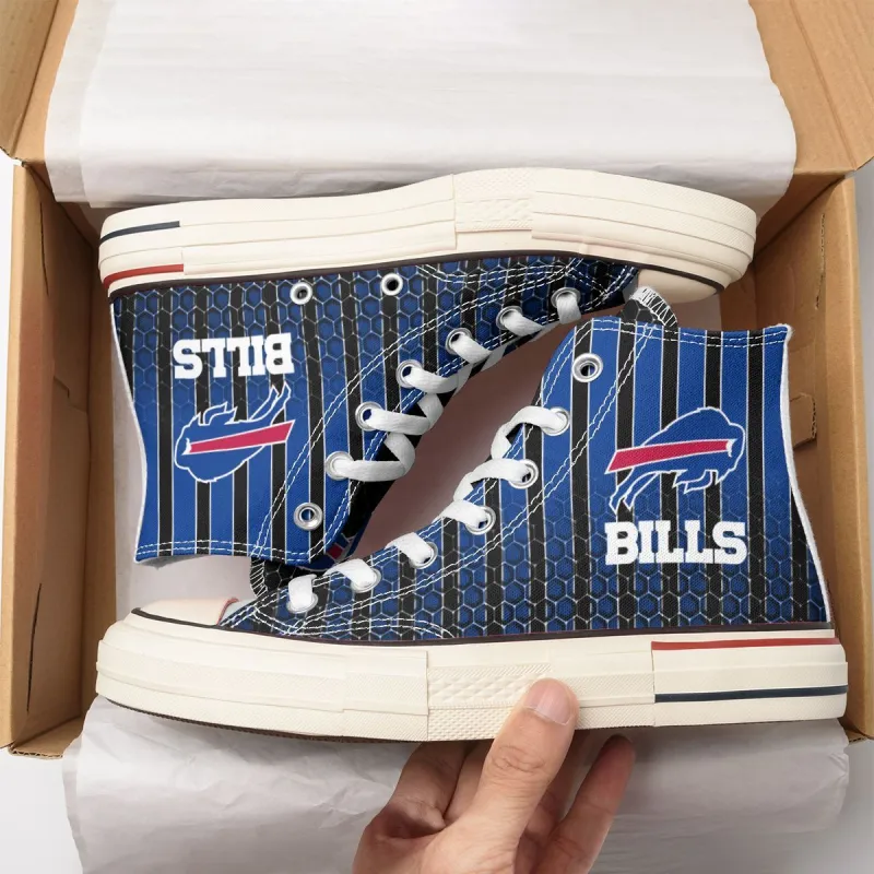 Buffalo Bills New High Top Canvas Shoes Front