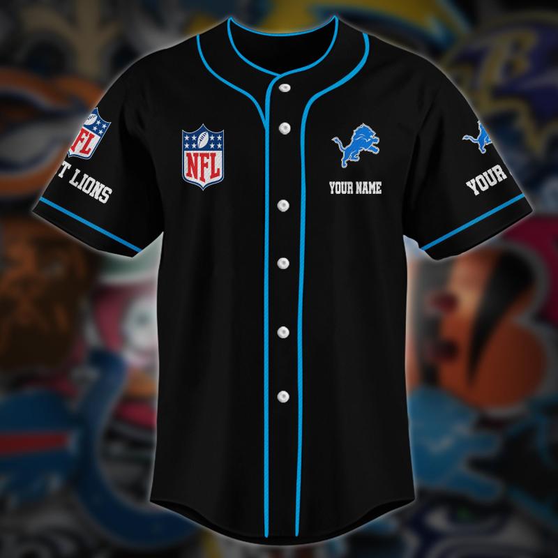 Detroit Lions Baseball Jersey - High Quality