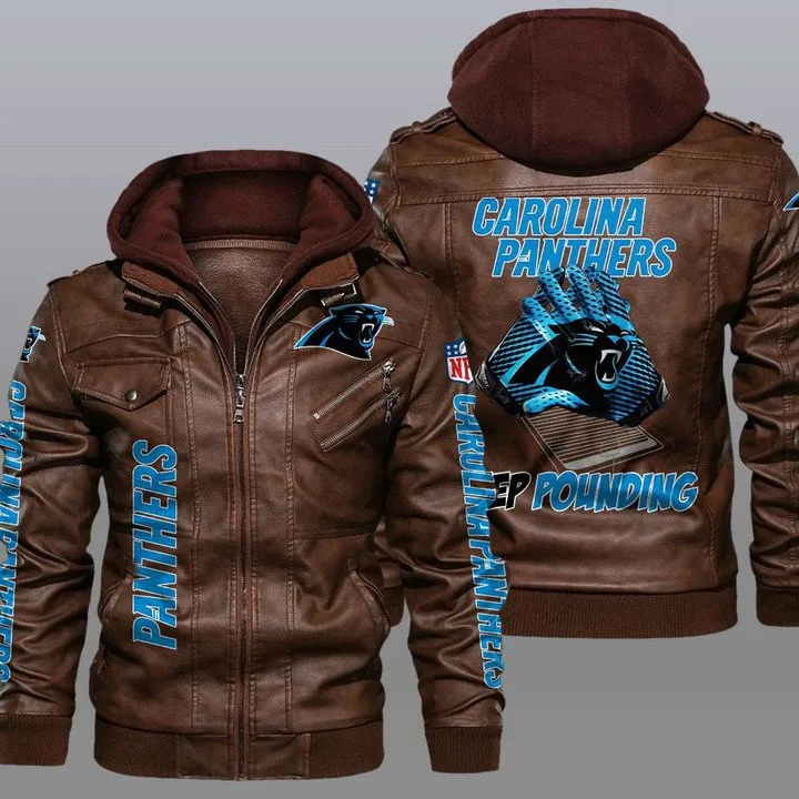 Carolina Panthers Leather Jacket - Back