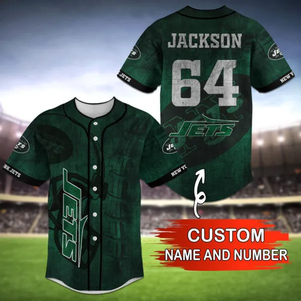 New York Jets Personalized Baseball Jersey