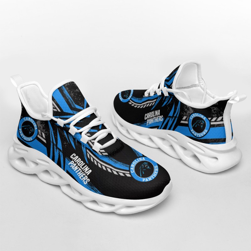 Carolina Panthers Yezy Running Sneakers Detailed View