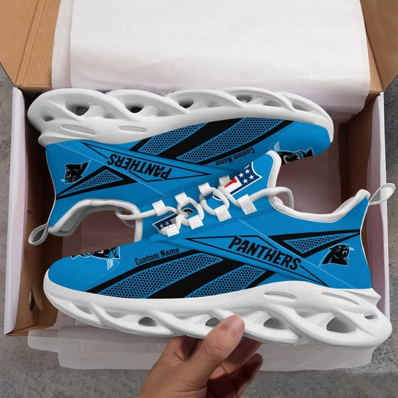 Carolina Panthers Personalized Yezy Running Sneakers